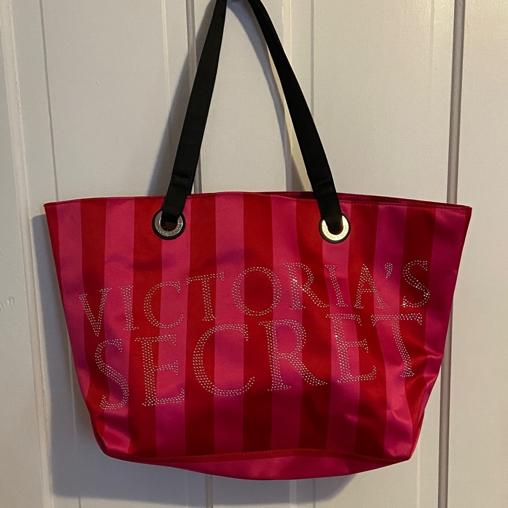 Vintage Victoria's Secret Red and Pink Tote Bag